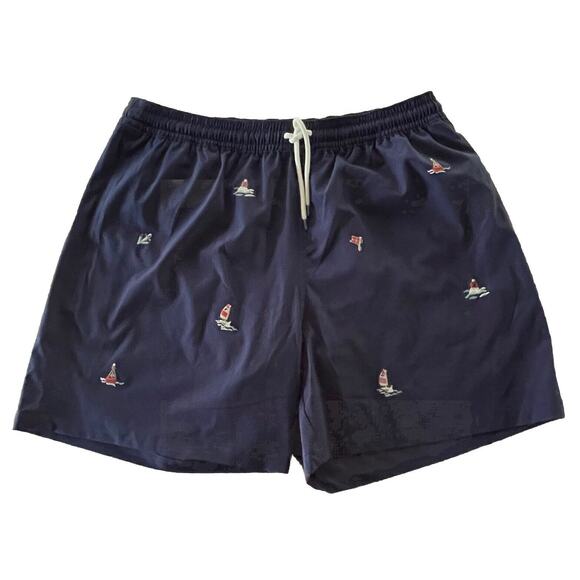 Polo Ralph Lauren Shorts Swim Trunks‎ Sailboat Print Mesh Lined Mens XXL - Picture 1 of 8